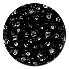 Black And Gray Soul Magnet 5  (round) by Valentinaart