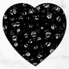 Black And Gray Soul Jigsaw Puzzle (heart) by Valentinaart