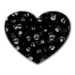 Black And Gray Soul Heart Mousepads by Valentinaart