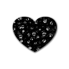 Black And Gray Soul Rubber Coaster (heart)  by Valentinaart