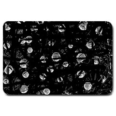 Black And Gray Soul Large Doormat  by Valentinaart