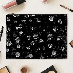 Black And Gray Soul Cosmetic Bag (xl) by Valentinaart