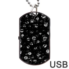 Black And Gray Soul Dog Tag Usb Flash (two Sides)  by Valentinaart