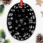 Black and gray soul Oval Filigree Ornament (2-Side)  Front