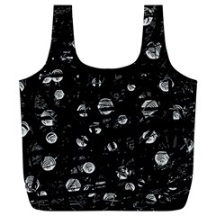 Black And Gray Soul Full Print Recycle Bags (l)  by Valentinaart