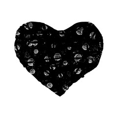 Black And Gray Soul Standard 16  Premium Flano Heart Shape Cushions by Valentinaart