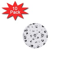 White And Gray Soul 1  Mini Buttons (10 Pack)  by Valentinaart