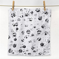 White And Gray Soul Face Towel by Valentinaart