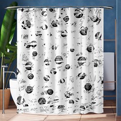 White And Gray Soul Shower Curtain 60  X 72  (medium)  by Valentinaart