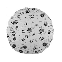 White And Gray Soul Standard 15  Premium Round Cushions by Valentinaart