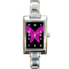 Purple Butterfly Rectangle Italian Charm Watch by Valentinaart