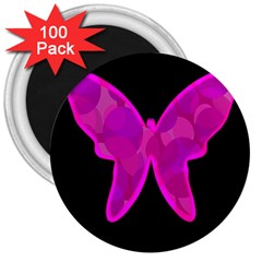 Purple Butterfly 3  Magnets (100 Pack) by Valentinaart