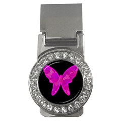 Purple Butterfly Money Clips (cz)  by Valentinaart