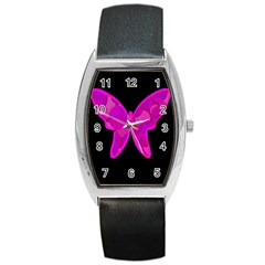 Purple Butterfly Barrel Style Metal Watch by Valentinaart