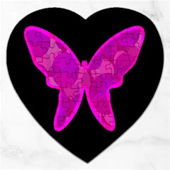 Purple Butterfly Jigsaw Puzzle (heart) by Valentinaart