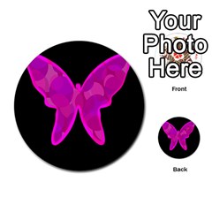 Purple Butterfly Multi-purpose Cards (round) 