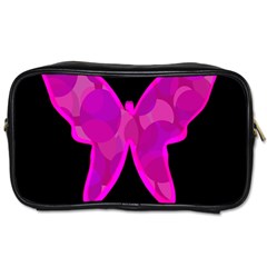 Purple Butterfly Toiletries Bags by Valentinaart