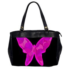 Purple Butterfly Office Handbags (2 Sides)  by Valentinaart