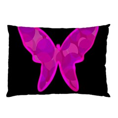 Purple Butterfly Pillow Case (two Sides) by Valentinaart