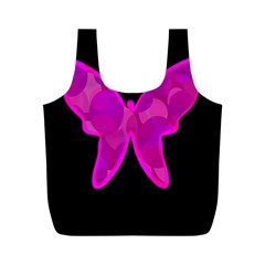 Purple Butterfly Full Print Recycle Bags (m)  by Valentinaart