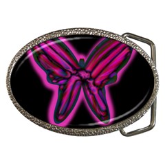 Purple Neon Butterfly Belt Buckles