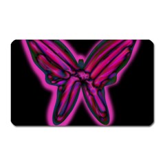 Purple Neon Butterfly Magnet (rectangular) by Valentinaart