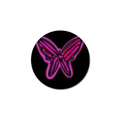 Purple Neon Butterfly Golf Ball Marker by Valentinaart