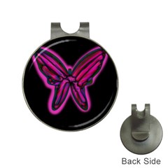 Purple Neon Butterfly Hat Clips With Golf Markers by Valentinaart