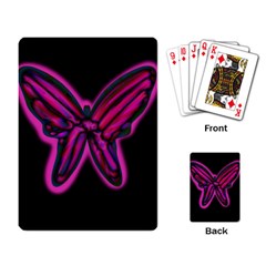 Purple Neon Butterfly Playing Card by Valentinaart