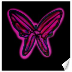 Purple Neon Butterfly Canvas 20  X 20   by Valentinaart