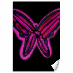 Purple Neon Butterfly Canvas 24  X 36  by Valentinaart