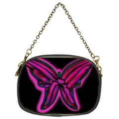 Purple Neon Butterfly Chain Purses (two Sides)  by Valentinaart