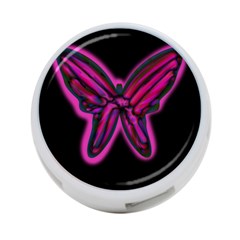 Purple Neon Butterfly 4-port Usb Hub (one Side) by Valentinaart