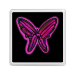 Purple Neon Butterfly Memory Card Reader (square)  by Valentinaart