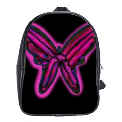 Purple Neon Butterfly School Bags (xl)  by Valentinaart