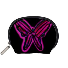 Purple Neon Butterfly Accessory Pouches (small) 