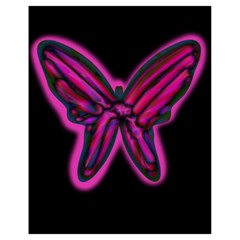 Purple Neon Butterfly Drawstring Bag (small)