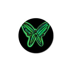 Green Neon Butterfly Golf Ball Marker by Valentinaart