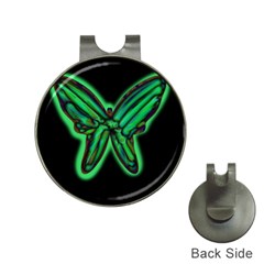 Green Neon Butterfly Hat Clips With Golf Markers by Valentinaart