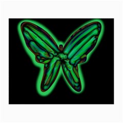 Green Neon Butterfly Small Glasses Cloth by Valentinaart