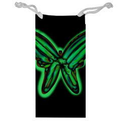 Green Neon Butterfly Jewelry Bags by Valentinaart