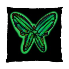 Green Neon Butterfly Standard Cushion Case (one Side) by Valentinaart