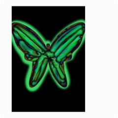 Green Neon Butterfly Small Garden Flag (two Sides) by Valentinaart