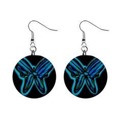 Blue Butterfly Mini Button Earrings