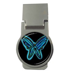 Blue Butterfly Money Clips (round)  by Valentinaart