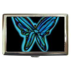 Blue Butterfly Cigarette Money Cases by Valentinaart