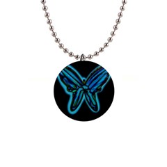 Blue Butterfly Button Necklaces