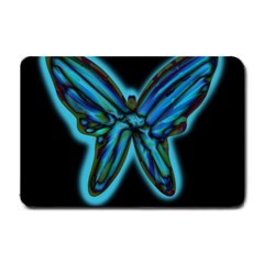 Blue Butterfly Small Doormat  by Valentinaart