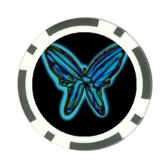 Blue Butterfly Poker Chip Card Guards by Valentinaart