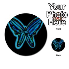 Blue Butterfly Multi-purpose Cards (round) 